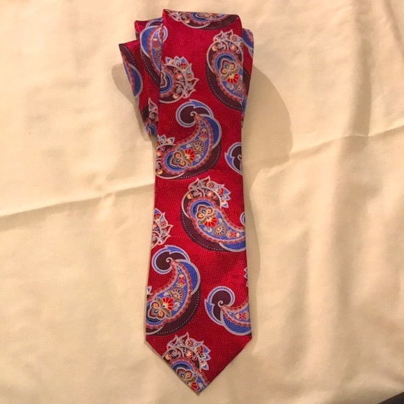 Geoffrey Beene Paisley SILK TIE - Picture 2 of 11